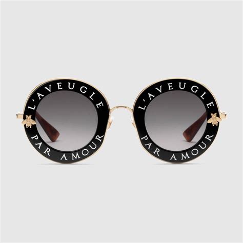 metal frame gucci glasses|Gucci 61mm round sunglasses.